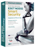 Eset NOD32 Smart Security Platinum Edition (на 1 ПК) Лицензия на 2 года артикул 1667d.